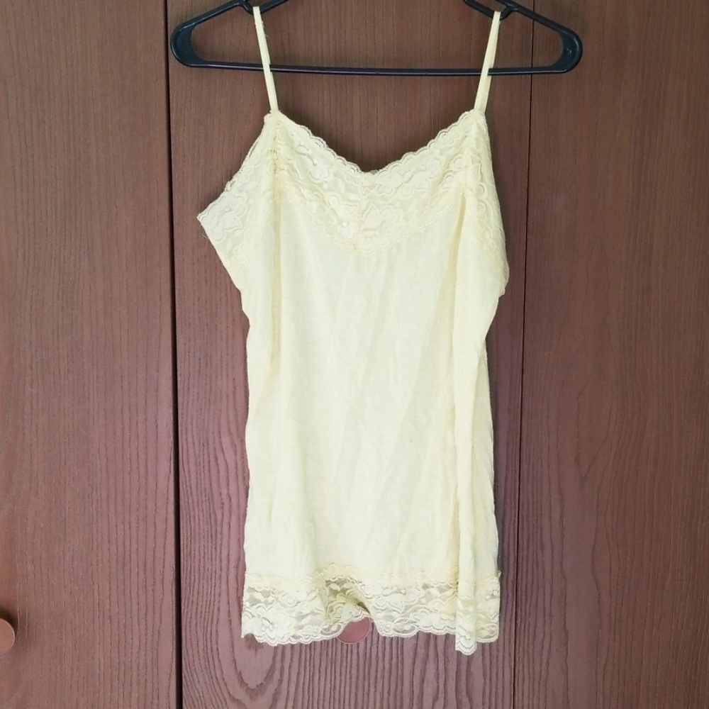 Yellow lace tank top